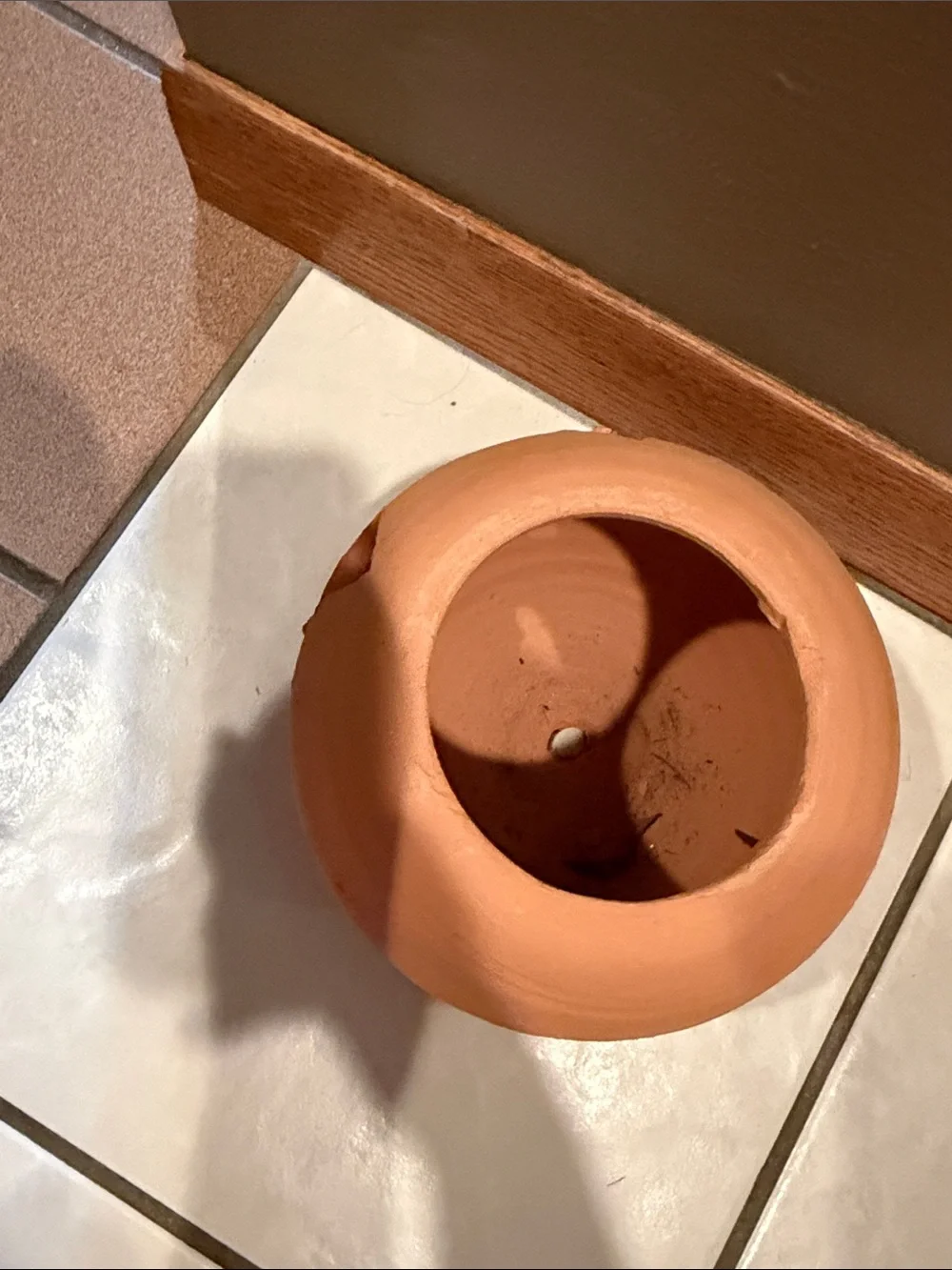 Vtg Hewell’s Pottery GA Terra Cotta Pumpkin with Hat Jack O' Lantern